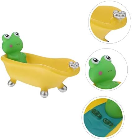 1pc Frog Shape Soap Dish Draining Holder for Bathroom Kitchen