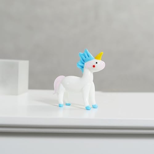 NaneTidy Unicorn Glass Figurine Mini Paperweight Office Home Decor