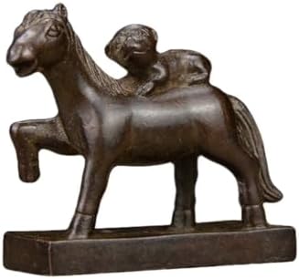 Chinese Elegant Brass Horse Feng Shui Decor Statue 1