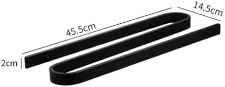 Modern Double Towel Rack No Drilling 18Inch Aluminum Black