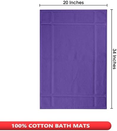 Ample Decor Cotton Bath Mat - 34x20 Inches Purple
