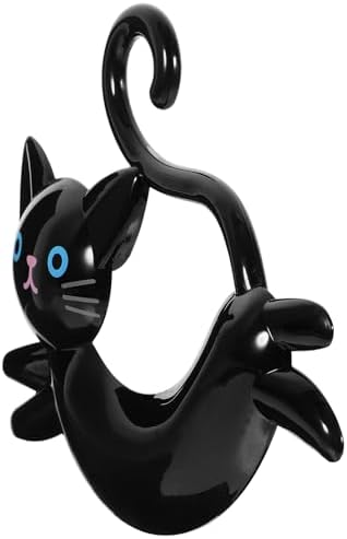 Modern Black Cat Towel Rack for Kitchen Bathroom