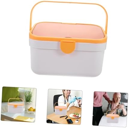 KOMBIUDA Plastic Medicine Cabinet Organizer with Handle