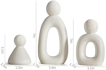 White Family of 3 Sculptures Modern Home Decor