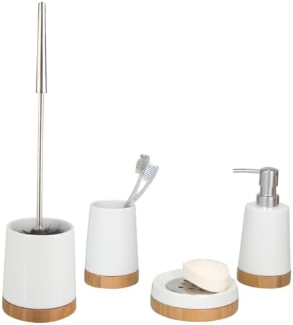 Wenko 17675100 Bamboo Ceramic Toothbrush Holder 1
