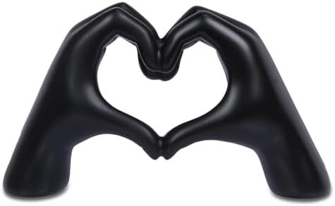Kityemo Black Heart Gesture Statue Modern Art Sculpture
