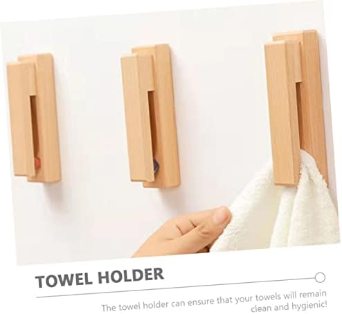 Unomor Rustic Wood Towel Hook for Bathroom and Kitchen
