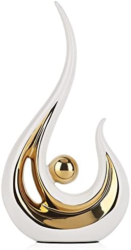 LCCCK Modern Ceramic Flame Statue for Home Decor
