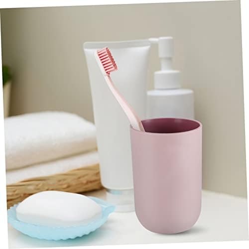 Unomor 4pcs Simple Style Toothbrush Tumblers with Curved Edges