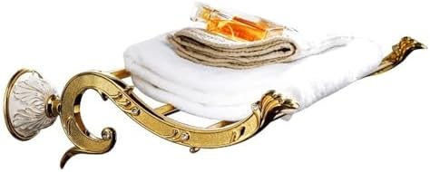 Gold Towel Rack with 4 Bars Luxury Wall Mounted Bathroom Shelf