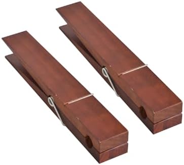 Wood Towel Hooks for Bathroom Dark Brown L Size