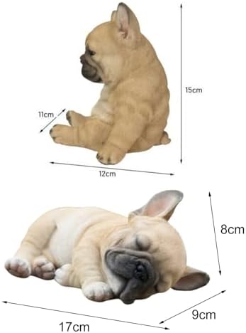 Miniature Dog Statue - Resin Home Decor Sculpture for Bookshelves