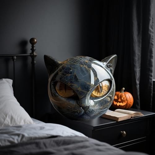 Luxury Black Cat Gemstone Sculpture Elegant Decor Gift
