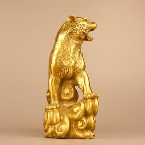 Chinese Brass Tiger Statue for Prosperity and Feng Shui
