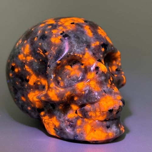 Natural Yooperlite Crystal Skull Hand Carved Statue