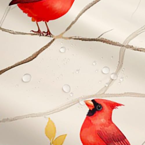 Erosebridal Red Bird Waterproof Shower Curtain Set
