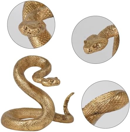 Guichifun Gold Resin Snake Statue - Chinese New Year Home Decor