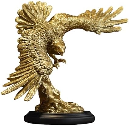 Golden Resin Statue of Flying Wild Eagle