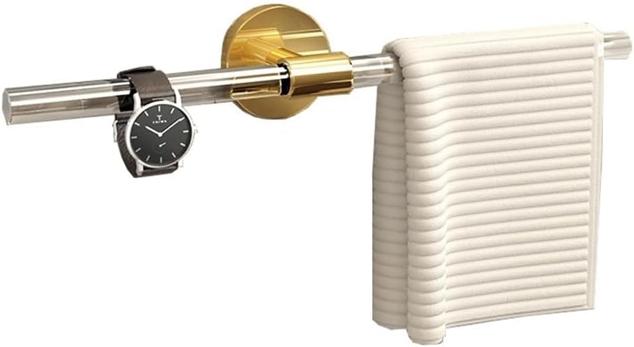 Modern Luxury Towel Rack with Single Round Base No Drilling 50cm Gold