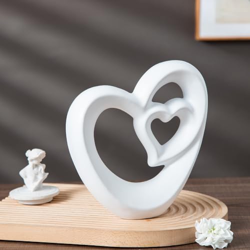 Anding Home Statue Double Heart Abstract Art Sculpture