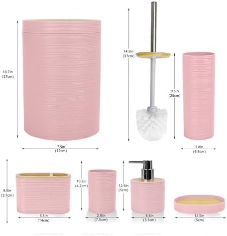 CERBIOR 6-Piece Bamboo Bathroom Accessories Set