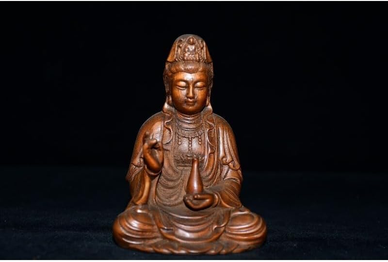 Handcrafted Boxwood Guanyin Statue for Home Decor