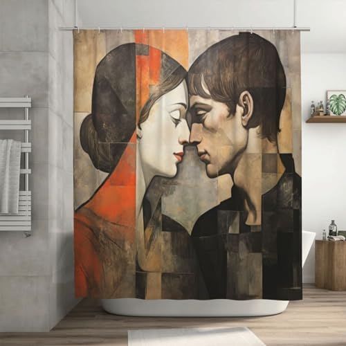 DAOWANGZUO Kissing Girl Boho Shower Curtain Set
