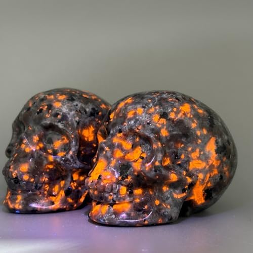 Natural Yooperlite Crystal Skull Hand Carved Statue