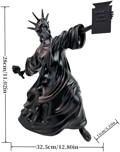 Creative Art Flame Girl Statue Home Decoration Black