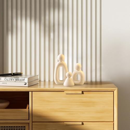 White Family of 3 Sculptures Modern Home Decor