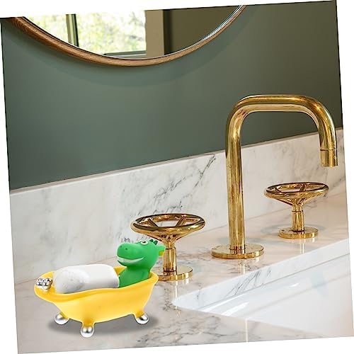 Veemoon Dinosaur Soap Dish - Cute Animal Sponge Holder for Bath and Kitchen