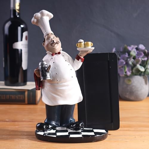 Resin Chef Figurine with Chalkboard Message Board