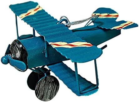 Nudsfuii Metal Mini Retro Biplane Statue