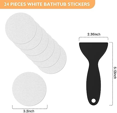 Non-Slip Bathtub Stickers 24 PCS with Scraper for Safety