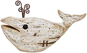 K KILIPES Wood Whale Statue Coastal Decor