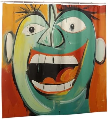 Laughing Boy Shower Curtain Set with 12 Hooks