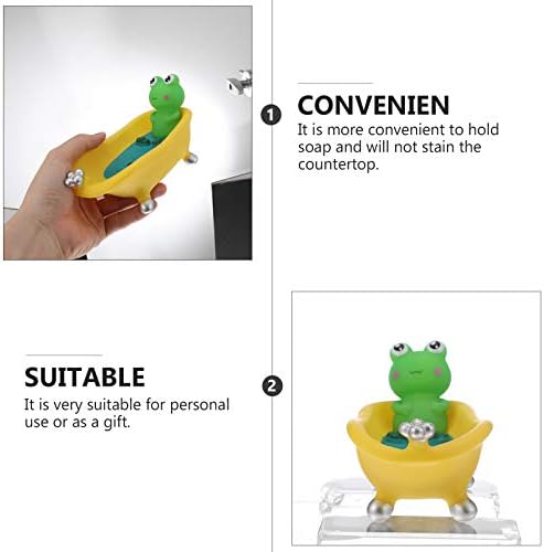 Anneome Cartoon Frog Soap Dish with Draining Tray