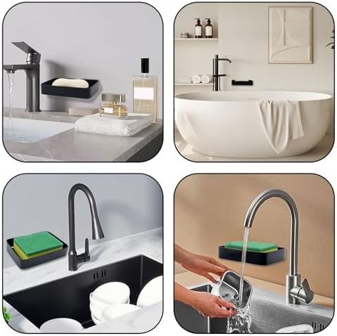 Stainless Steel Black Soap Dish Holder Wall Mount