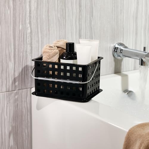 InterDesign Portable Shower Caddy with Black Plastic Basket and Carry Handle