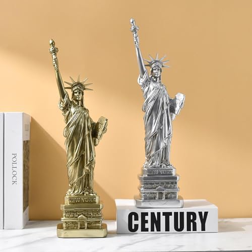 Elegant Statue of Freedom Women God Resin Ornament Silver 1
