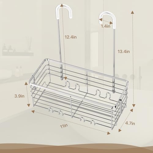 DELLAN Hanging Shower Caddy with 4 Hooks