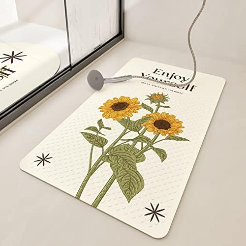 UKELER Sunflower Bath Mat Non-Slip 275 x 157 Inch