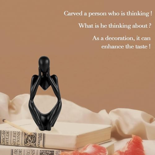 NxInnoX Creative Resin Thinker Art Sculpture Black Focus Small