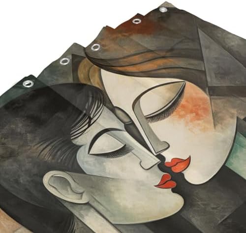 DAOWANGZUO Kissing Girl Boho Shower Curtain Set 1