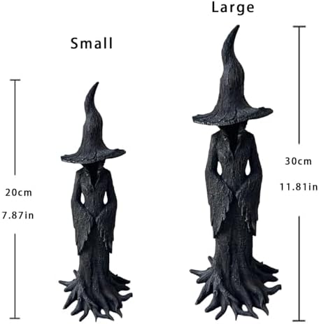 Gothic Halloween Witch Statue - 787in Black Resin Decor