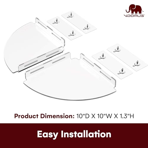 Vdomus Set of 2 Shower Caddies - No-Drill Floating Adhesive Storage