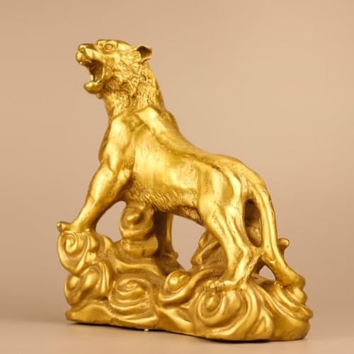 Chinese Brass Tiger Statue for Prosperity and Feng Shui