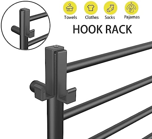 PBhusri 10-Bar Heated Towel Rack with Timer and LED Indicator