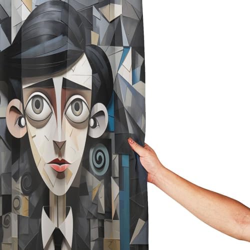 Sad Boy Shower Curtain Set with 12 Hooks 72x72in