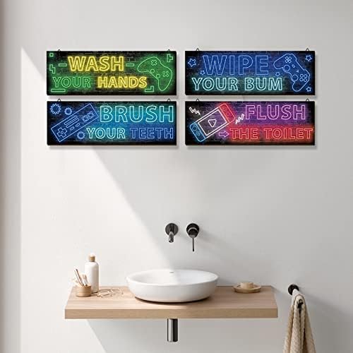 YLOLUL Neon Gaming Wall Art Set for Boys